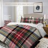 BaoNews Scottish Tartan Duvet Cover Set King Size,3 Pieces Green