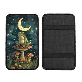 indokyeyqaz Universal Car Center Console Cushion Pad, Mushroom Moon Frog Soft Waterproof Car Center Console Cover Auto Armrest Seat Box Cover Protector for Most Vehicle SUV Truck Car