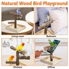BNOSDM Portable Bird Perch Stand with Potty Tray, Natural Wood