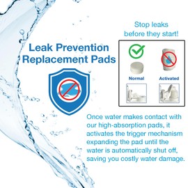 18mm 50 Pack, Leak Stop Valve Replacement Pads, US Company! Support American Businesses! For Automatic Leak Detectors, Water Stop Valves, Under Sink Reverse Osmosis, Filtration Systems (50-Pack)