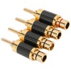 4Pcs Banana Plug Brass Gold Plated Black Carbon Fiber Shell