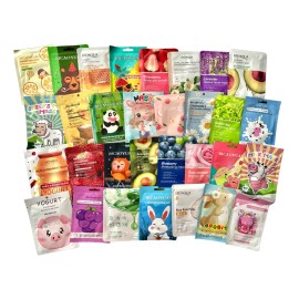 Yinzhuang Kit 10 Mascarillas Faciales Hidratantes + Rodillo De Jade