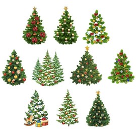 Ideen mit Herz 3D Motifs, Cut-Out, Approx. 7-10 cm, Pack of 10 | Pictures for Crafts & Decorating | Make Your Own Greeting Cards | Picture Motifs for Scrapbooking & DIY Decoration (Christmas Trees)