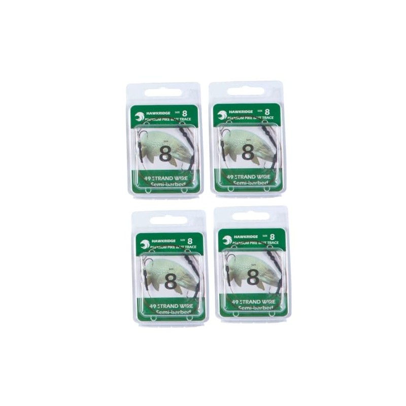 HAWKRIDGE - 4 x Predator BARBED Pike Snap Tackle Double