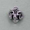 LGU Sterling Silver Oxidized Small 3D Ram Head Charm