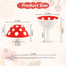 Silicone Mushroom Funnel, Small Kitchen Funnels for Filling Small Bottles, Collapsible Kitchen Funnel Set with 2 Cleaning Brushes, Funny Kitchen Gadgets Kitchen Gifts for Women Mother's Day