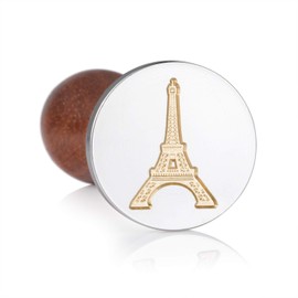 Mceal Wax Seal Stamp,Silver Brass Head with Rosewood Handle, 1.2"(30mm) Dia, Eiffel Tower