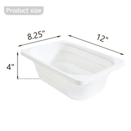 Beright Collapsible Storage Bin, Wash Basin Folding Dish Tub Sink, Space Saving for Dishing, Fruit, and Camping, Hiking and Home, 1 Pack, White, Small