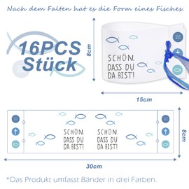 Sugeru Tea Light Fish Decoration, Pack of 16 Mini Table Lights, Candles Decoration as Table Decoration for Boys and Girls, Communion Confirmation, Christening, Tea Lights, Beautiful That You're Here,