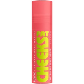 NYX Professional Makeup, Fat Cheeks Blush Tono Fig Fizz (salmón), 8 ml - Rubor líquido con acabado natural y radiante. Infusionado con aceites de frambuesa y kiwi. Dura hasta 12H. Fórmula vegana