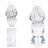 YukiHalolj Freena Cosplay Wig, Long, White and Light Blue, with