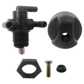New Version 7052161 Fuel Tank Valve Petcock 3 Way & Knob NUT Replacement For 2000-2002 Polaris Magnum 325 2x4, Replaces 5432559, Black