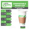 20 oz Compostable Paper Cups with White Flat Lids and