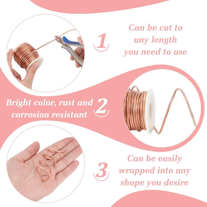 BENECREAT 10 m Solid Copper Wire, 2.6 mm/10 Gauge Round