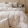 CLOTHKNOW Plaid Queen Size Comforter Set 3Pcs White Black Bedding