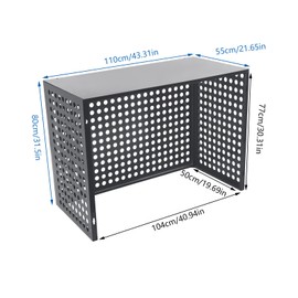 Air Conditioner Fence,Metal Composter Bin Liberty Circle Privacy Screens Fence Panels for A/C Conditioning & Trash Can Enclosure Pool Equipment Enclosure Panels (Dark Grey, 43.31 * 21.65 * 31.5in)