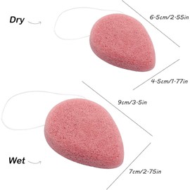 6Pcs Konjac Bath Sponge,Organic Konjac Cleansing Facial Sponges Set,Cordate Facial Sponges，Polychrome Face Sponges for Gentle Face Cleansing and Exfoliation (Droplet Shaped)