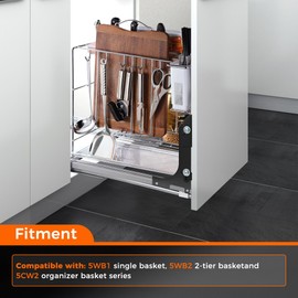 GOMADEIT 5WD-DMKIT Metal Door Shelf Mount Silver Kit For 5wb1 5wb2 5cw2 Organizer Basket Series RV Pull Out Wire Baskets Cabinet Kitchen Cookware Organizers Waste Containers