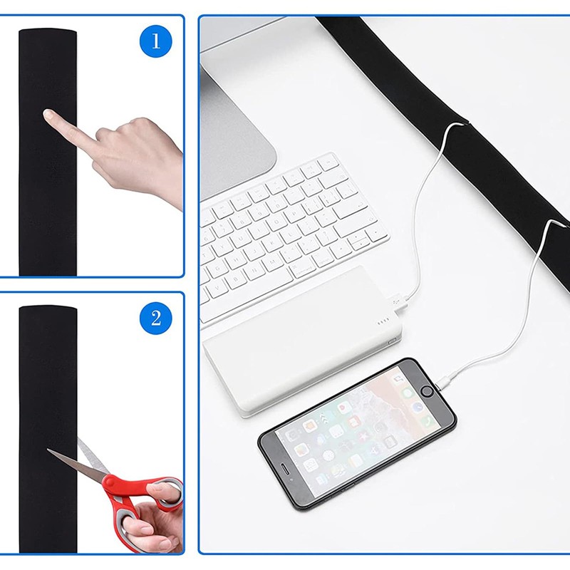 ShuaWdk Zipper Cable Storage Sleeve, Cable Protector, Cable Organization, Storage,