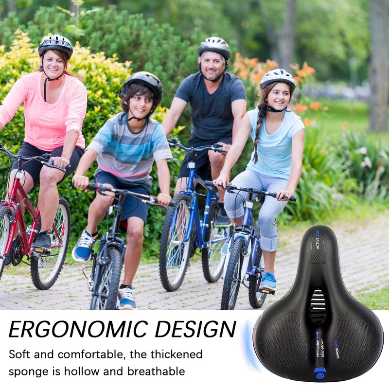 Ergonomic Bicycle Saddle with Gel & Memory Foam - Wide