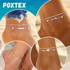 Poxtex Silver Ankle Bracelets for Women, 925 Sliver Plated Anklets