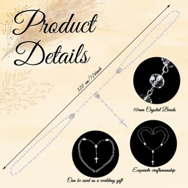 Wowangce Crystal Wedding Lasso for Ceremony Wedding Cord Wedding Lazo with Gift Box De Bodas Arras Rope Lazo para Boda Catolica Bridal Unity Cord Perlas for Filipino Mexico Hispanic Weddings Gift
