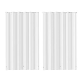 8G Heavy-Duty White PEVA Shower Curtain Liner 2-Pack Waterproof Plastic 3 Magnets 12 Rust-Resistant Metal Grommets Fits ShowersDefault: Default