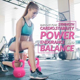 Signature Fitness Soft Kettlebells - Sea and Iron Sand Filled Weights for Women and Men - Color Coded Soft Vinyl Kettlebells, 15-Pound