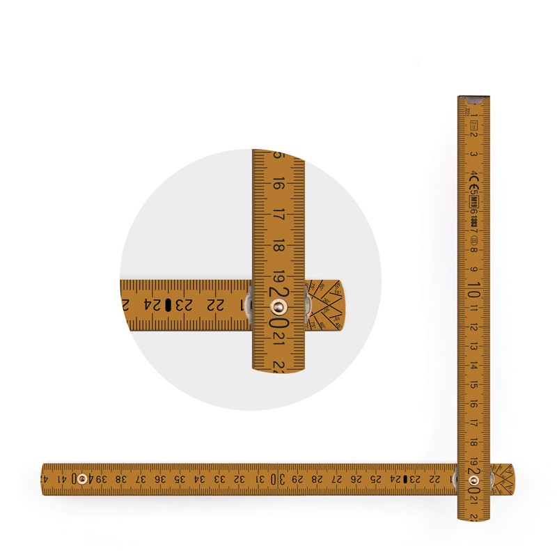 Metrie BL52 Folding Rule, Duplex Scale, 2 Metres, Colourful