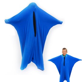 Body Sock Sensory Kids Adults, 65"x29" Full Body Wrap Sensory Sock, Stretchy Body Sock to Relieve Stress, Self-Claming, Relaxing for ADHD Autism Children Adult (Blue, XL/163-191cm)