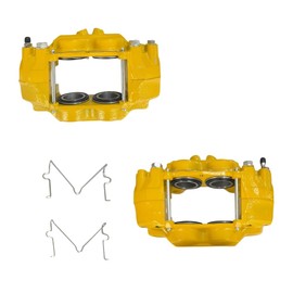 Geinqiay 19-7282 19-7283 Front Disc Brake Calipers Driver Passenger Side Yellow Pair for 2016-2023 Lexus GX460 for 2015-2023 Toyota 4Runner
