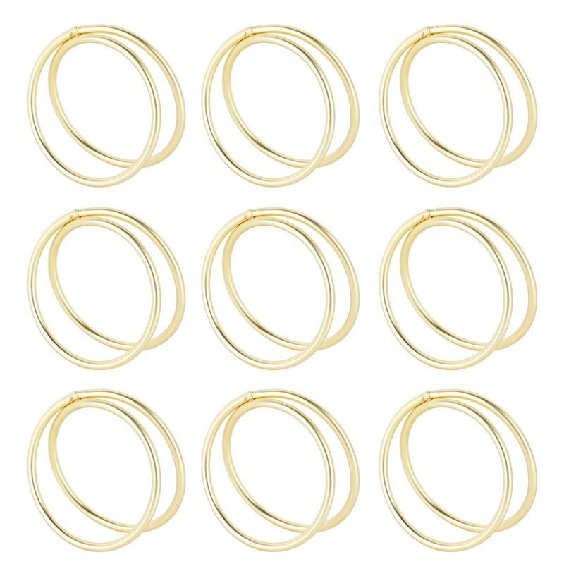12pcs Spiral Napkin Rings Matte Gold Electroplating Prevent Fading Table