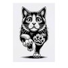 'Scared Cat Running' Temporary Tattoo - Water Resistant, Skin-Safe, Non-Toxic