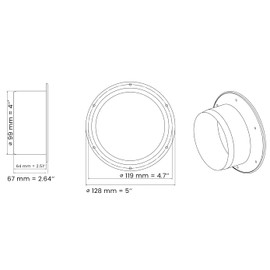 H&C VENT Wall Flange for Air Conditioning & Ventilation System (Diameter 100 mm, End/Start) - HVAC Wall Flange, Pipe Connector & Wall Connection - Hose Adapter for Exhaust Hose, Ventilation Hose, Air