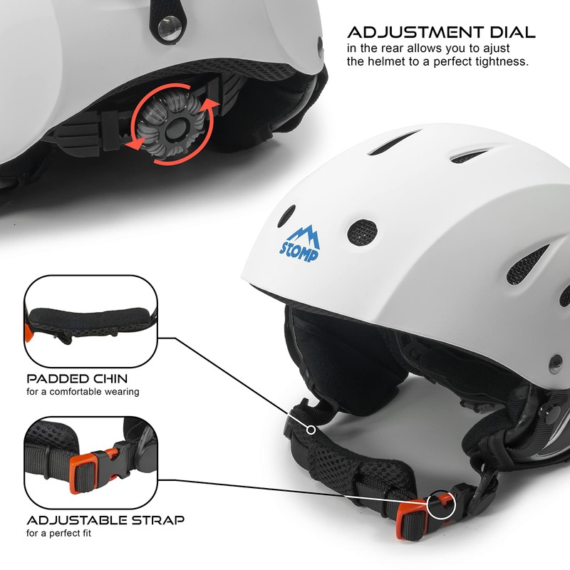 STOMP Ski & Snowboarding Snow Sports Helmet with Build-in Pocket