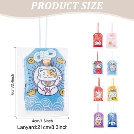 WEBEEDY 8 Pcs Japanese Omamori Amulet Hanging Sachet Charms Blessing Bag Home Decor Accessories Hanging Fortune Bag for Happiness, Good Luck Wealth New Year Gift