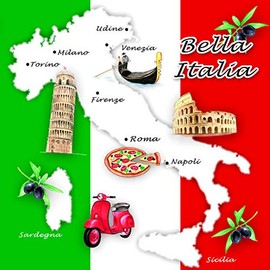 Servietten Fremde Kultur, 20 Napkins Italy Beautiful Sides with Sights Table Decoration for Traditional Italian Meals 33 x 33 cm