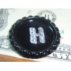 Golf Design " H " Alpha Initial Bling Black Bottle