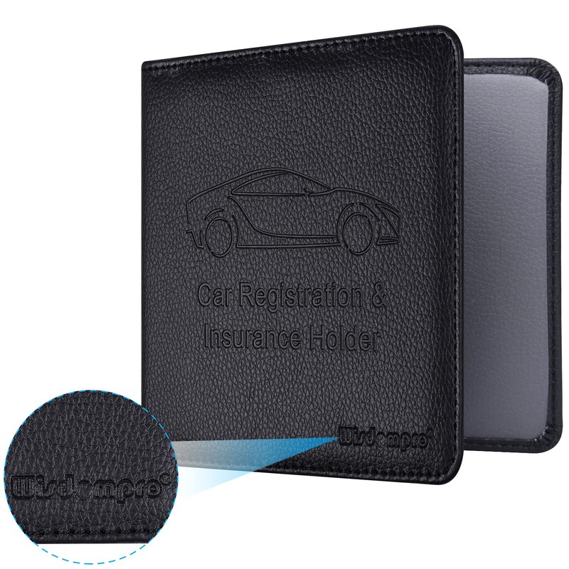 Wisdompro Car Registration and Insurance Card Holder 2 Pack PU