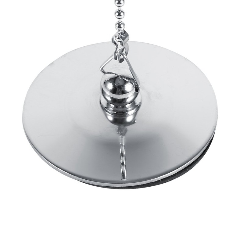 Bath Tub Stopper with Chain, Stainless Steel Panel Thickened Kitchen