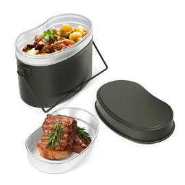 Mess Kit,Three Part Portable 1.5L Mess Tin for Camping, Hiking