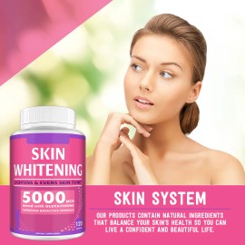 Cpsulas De Glutatin, 5000 Microgramos, 120 Cpsulas Sin Sabor