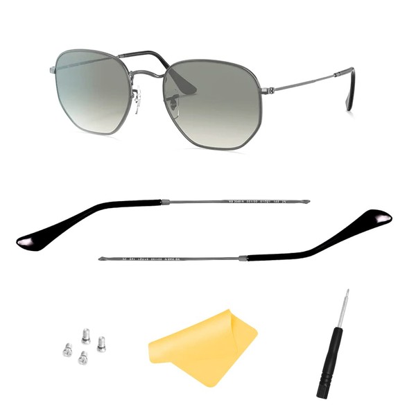 Brazo de patillas de repuesto, puntas de patillas para gafas de sol RB3548N, con 4 tornillos, 1 destornillador (plomizo)