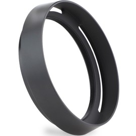 Haoge Metal Lens Hood with Lid for Leica Q Q2 Q-P QP Type 116 Type 116 Camera Black Round