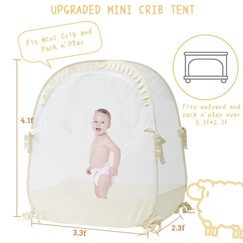 L RUNNZER Pack N Play Tent, Baby Crib Tent to