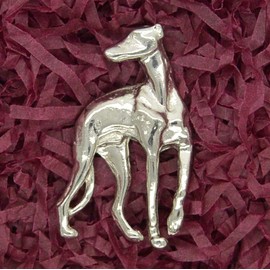 Greyhound Brooch, Handcrafted in Fine Pewter by William Sturt