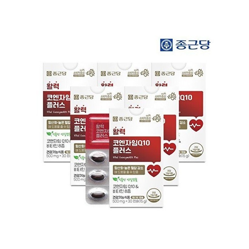 Chong Kun Dang [종근당]활력코엔자임Q10 플러스 30캡슐 6박스