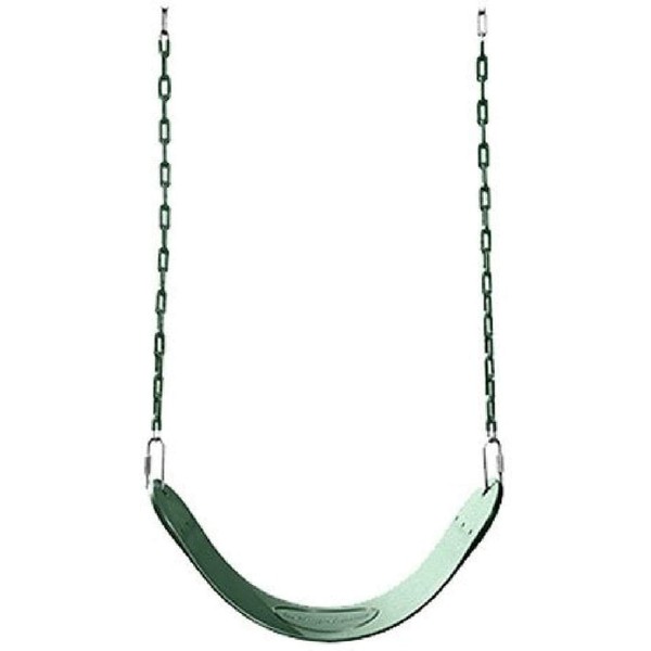 Swing-N-Slide Heavy Duty Green Swing Seat - 58" Vinyl Coated Chain Backyard Playground Swing for Replacement or Accessories
