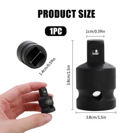 1/2 Inch Drive (F) x 3/8 Inch (M) Socket Reducer, 1/2 to 3/8 Socket Adapter Female to Male Impact Socket Adapter Half Inch to 3/8 Inch Adaptor 1/2" to 3/8" Adapter for Wrenches Breaker Bars Ratchets