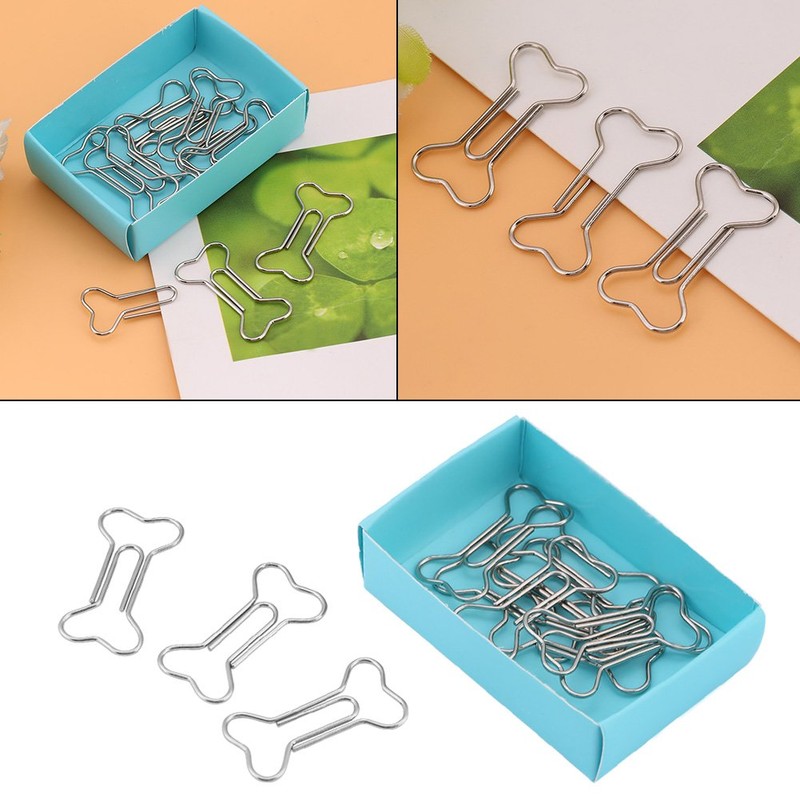 12 Pcs Paper Clips Creative Bone Shape Paper Clips for